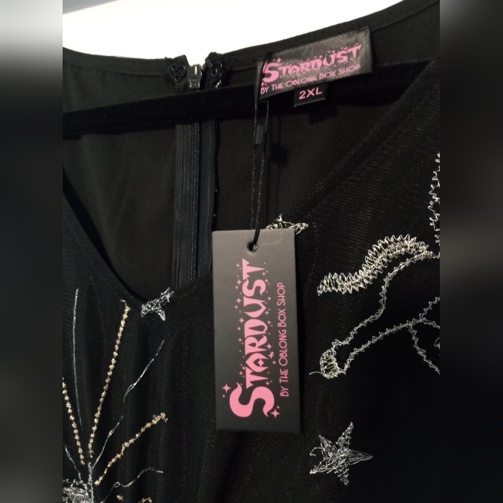 Oblong Box Shop X Starling Flutter Dress Black Pegasus 2XL NWT - Picture 3 of 6